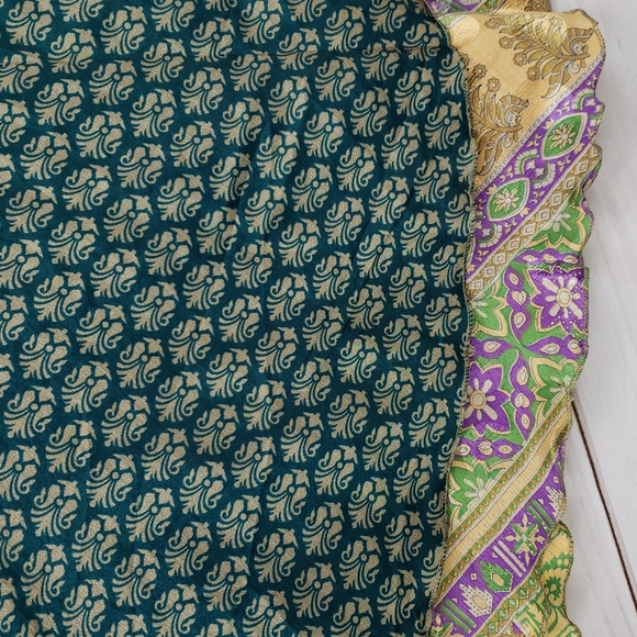 Darn Good Yarn Sari Silk Wrap Skirt Tea XL/Plus - Picture 9 of 16